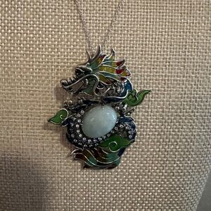 Jade and sterling silver pendant by Jade of Yesteryear
